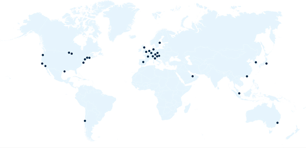 Map with marked cti locations